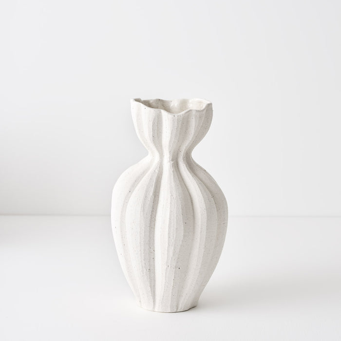 Vase Basma White Chalk 30cm Pack of 2