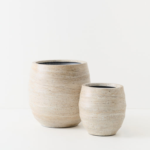 Pot Silos (set/2) Ivory Travertine 30/42cm x 30/42cm