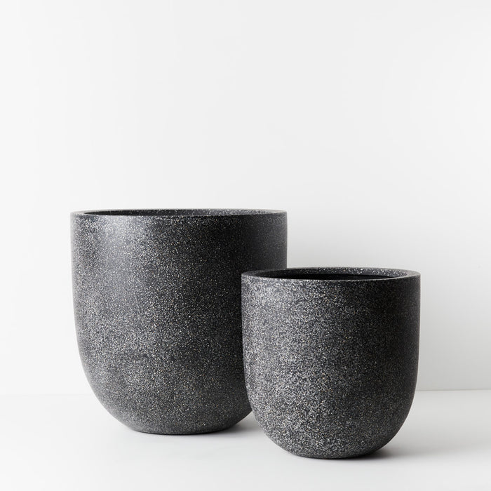 Cenzo Egg Black 40cm Pot Pack of Two