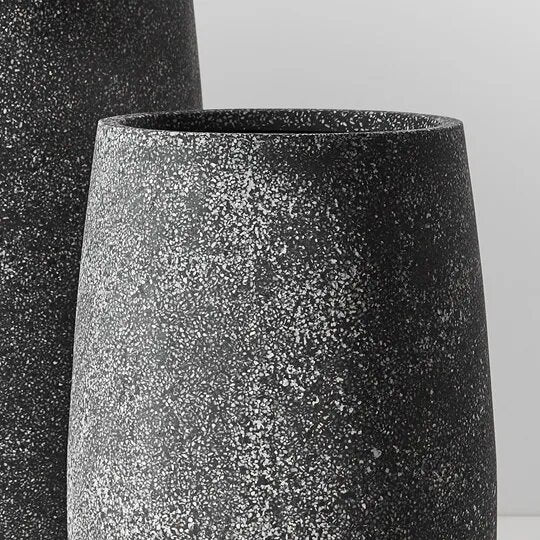 Cenzo Sol Black Pot Pack of Two 50cm