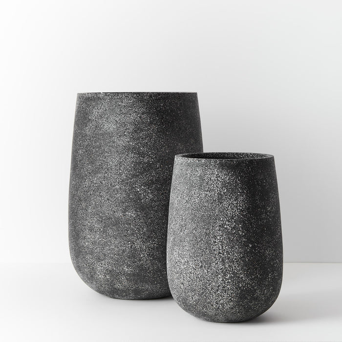 Cenzo Sol Black Pot Pack of Two 50cm