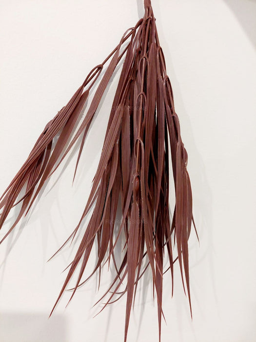 Dark Red Artificial Grass Stem 35cm Long UV Resistant Set of 4