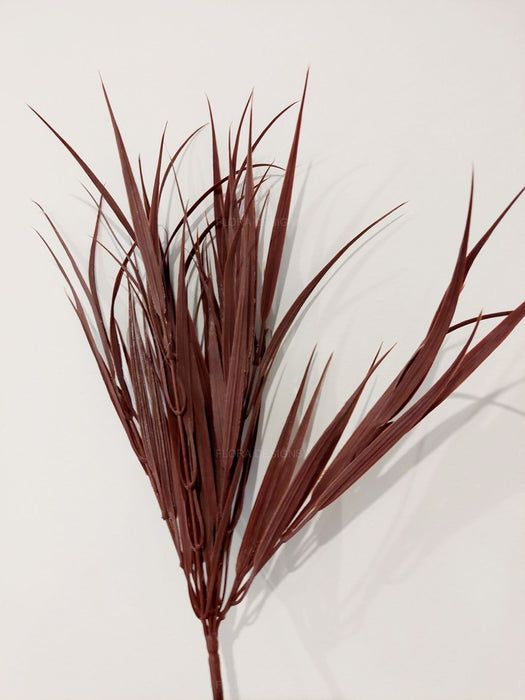 Dark Red Artificial Grass Stem 35cm Long UV Resistant Set of 4