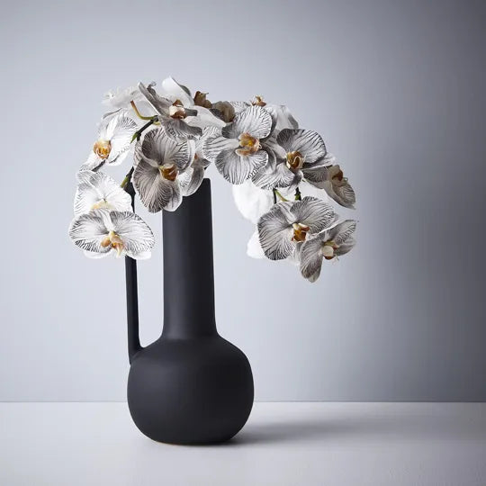 Orchid Phalaenopsis Infused Stem 96cm White Black Pack of 12