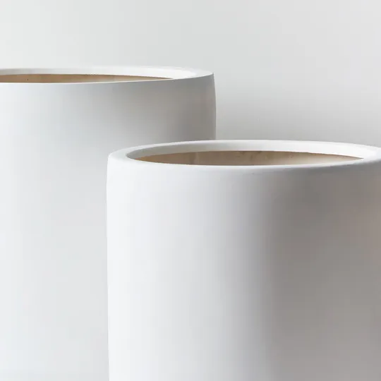 Pot Ash White Pack of Two -50cm