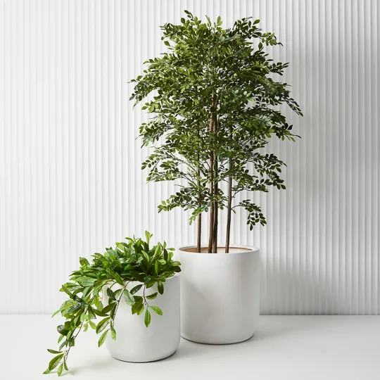 Pot Ash White Pack of Two -50cm
