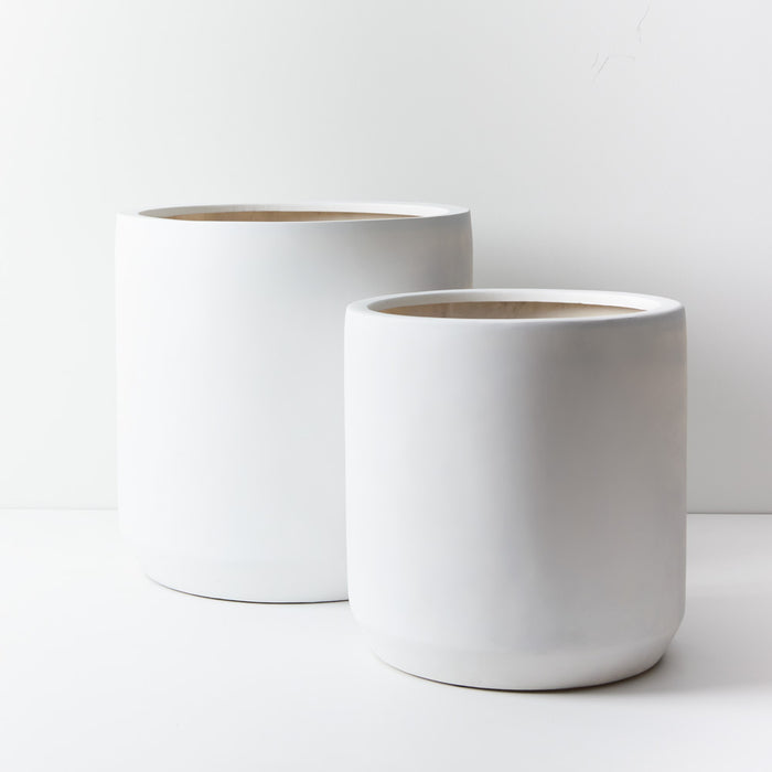 Pot Ash White Pack of Two -50cm