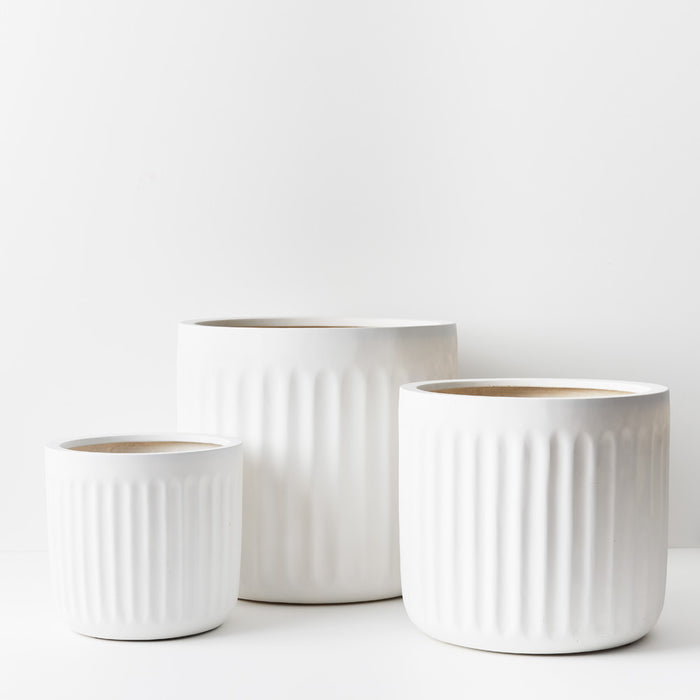 Pot Pleat Round White 37cm Pack of Three