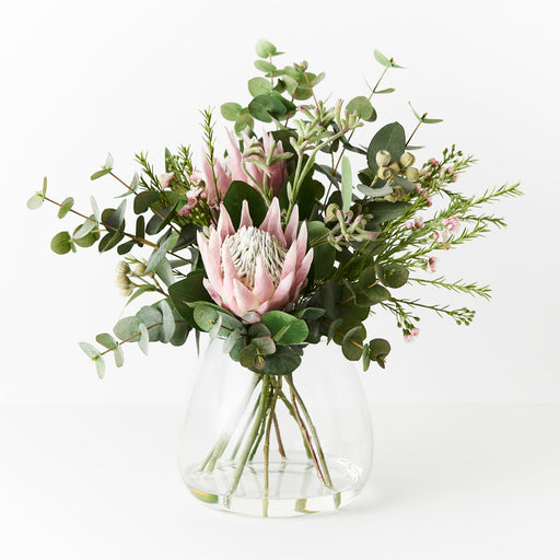 Protea King Mix in Vase - Light Pink - 57cm