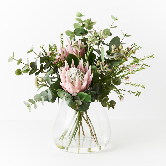 Protea King Mix in Vase - Light Pink - 57cm