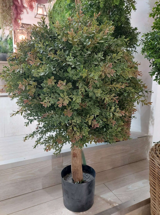 Red Day Leaf Ball Topiary Tree 85cm