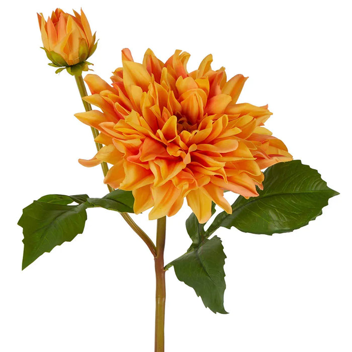 Dahlia Flower Real Touch Stem Orange 74cm Pack of 12