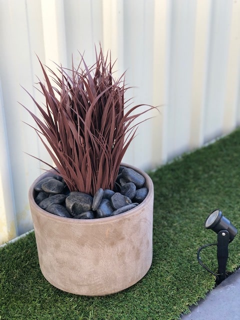 Artificial Ornamental Potted Dense Burgundy Grass UV Resistant 38cm